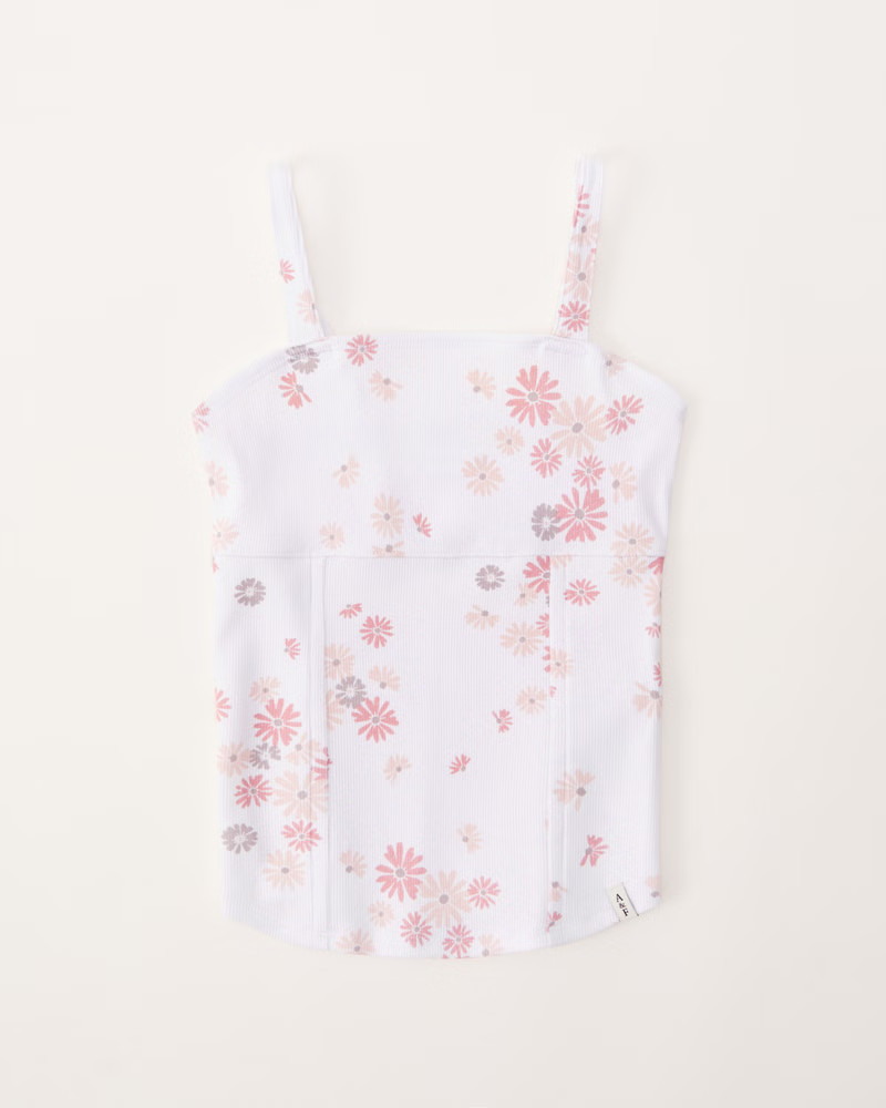 floral rib tank | Abercrombie & Fitch (US)