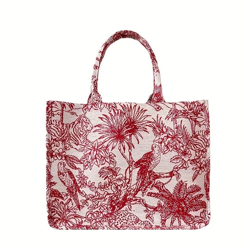 Vintage Embroidery Tote Bag, Large Capacity Shopping Bag, Lightweight Fabric Handbags | Temu Affiliate Program