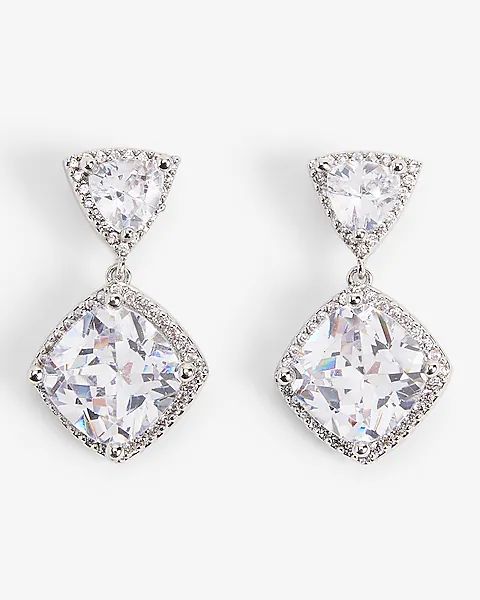 Triangle Crystal Drop Earrings | Express