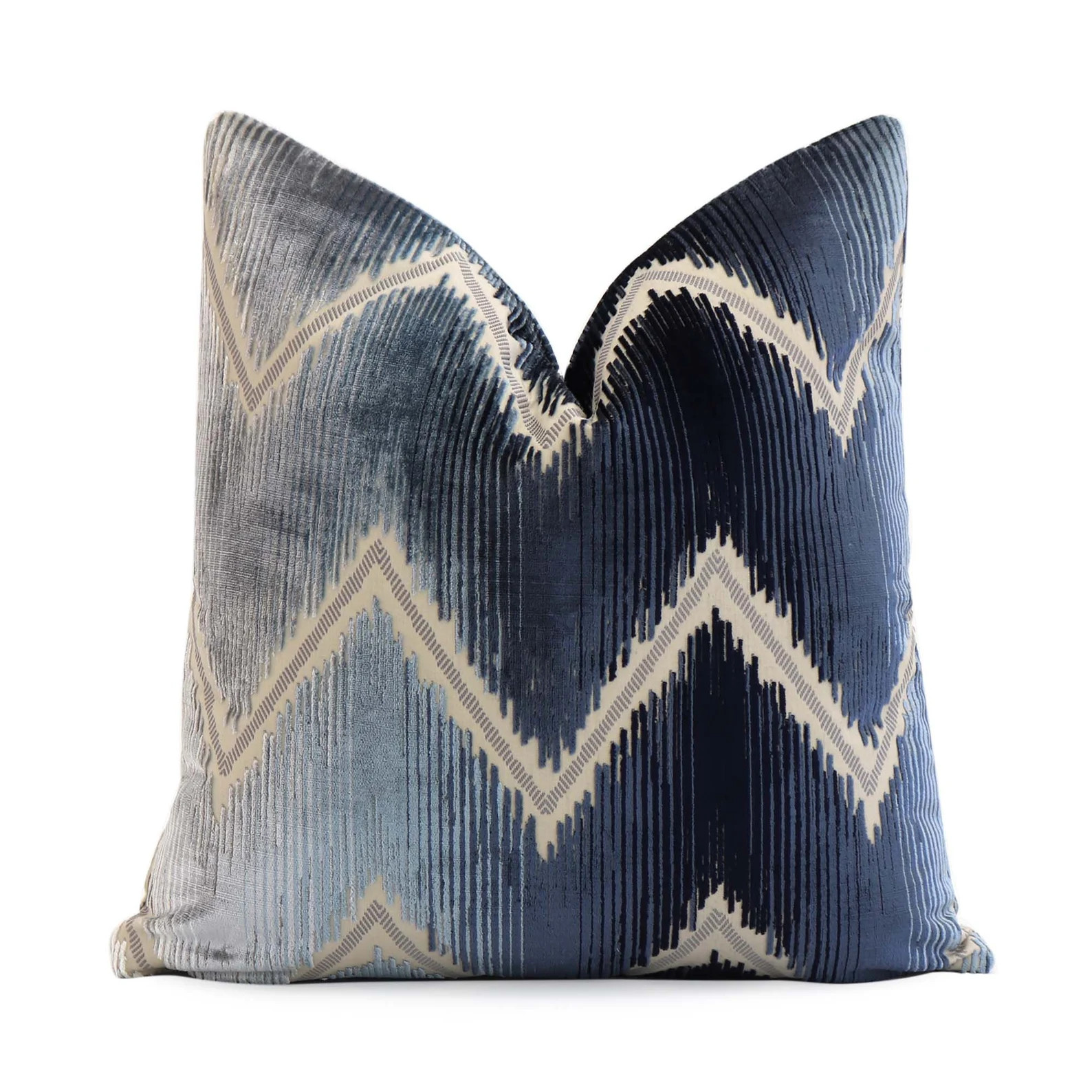 Schumacher Shock Wave Midnight Velvet Cushion Cover with Zipper, Geometric Ombre Pillow Cover, Si... | Etsy (US)
