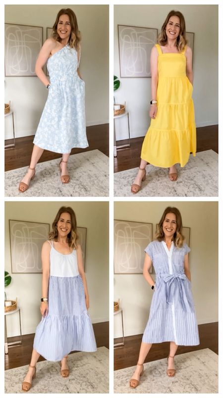 New Free Assembly summer dresses on Walmart! #walmartpartner Love these coastal blues and bright citrus yellow. Each dress under $39, fits tts (mine are size small). Soft and breezy cotton. You’ll love these, the quality is amazing. #walmartfashion 

#LTKstyletip #LTKunder50 #LTKunder100