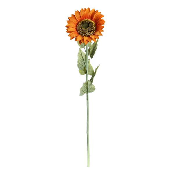 Orange Oversized Sunflower Stem, 49", Polyester, sold by At Home | At Home