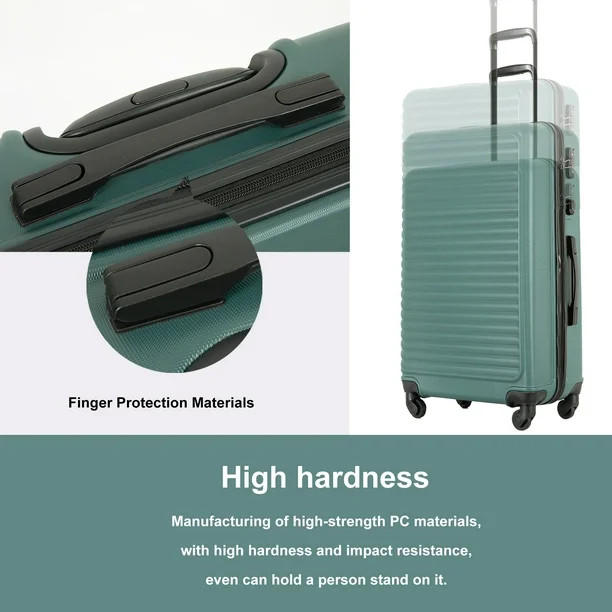 Travelhouse 3 Piece Luggage Set Hardshell Lightweight Suitcase with TSA Lock Spinner Wheels 20in2... | Walmart (US)