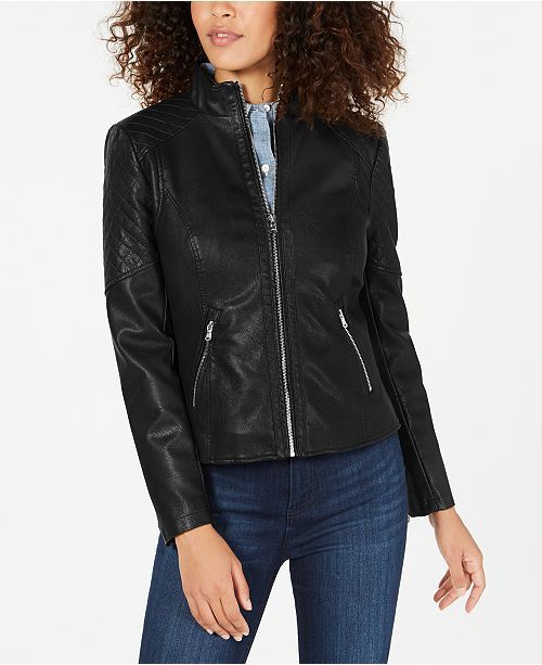 Front Zip Faux-Leather Jacket, Created for Macy's | Macys (US)