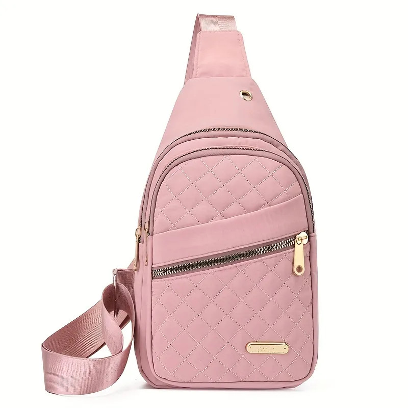 Quilted Casual Chest Bag, Lightweight Foldable Sling Bag, Portable Trendy Versatile Shoulder Bag | Temu Affiliate Program