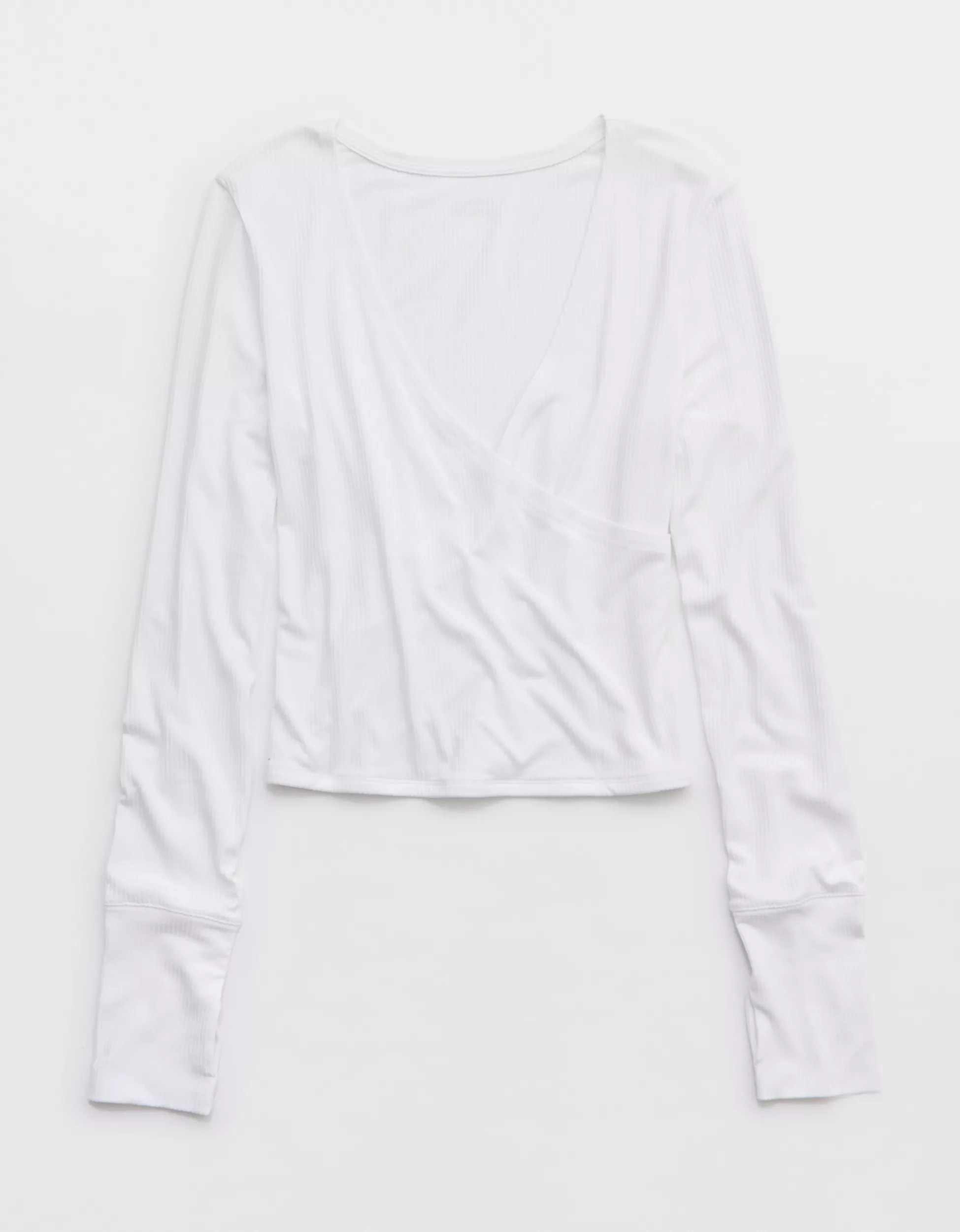 OFFLINE By Aerie Thumbs Up Ribbed Wrap Top | Aerie