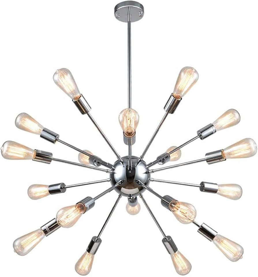 BONLICHT Contemporary Large Sputnik Chandelier Chrome 18 Light Mid Century Flush Mount Modern Lig... | Amazon (CA)