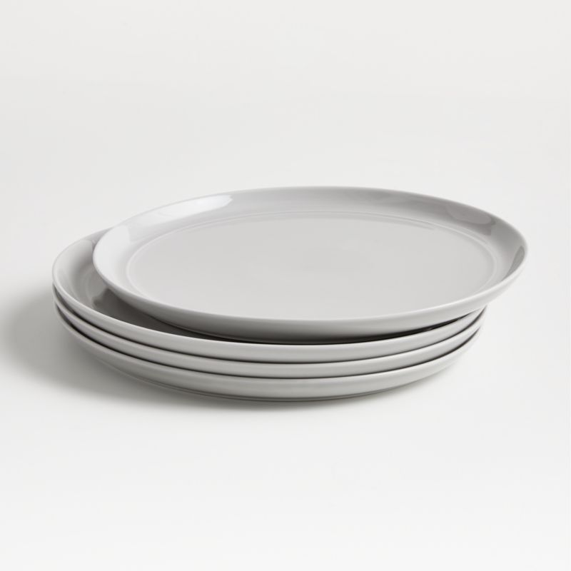 Hue Light Grey Dinner Plates, Set of Four + Reviews | Crate & Barrel | Crate & Barrel