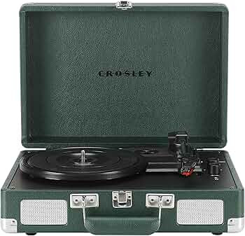 Crosley CR8005F-EM Cruiser Plus Vintage 3-Speed Bluetooth in/Out Suitcase Vinyl Record Player Tur... | Amazon (US)