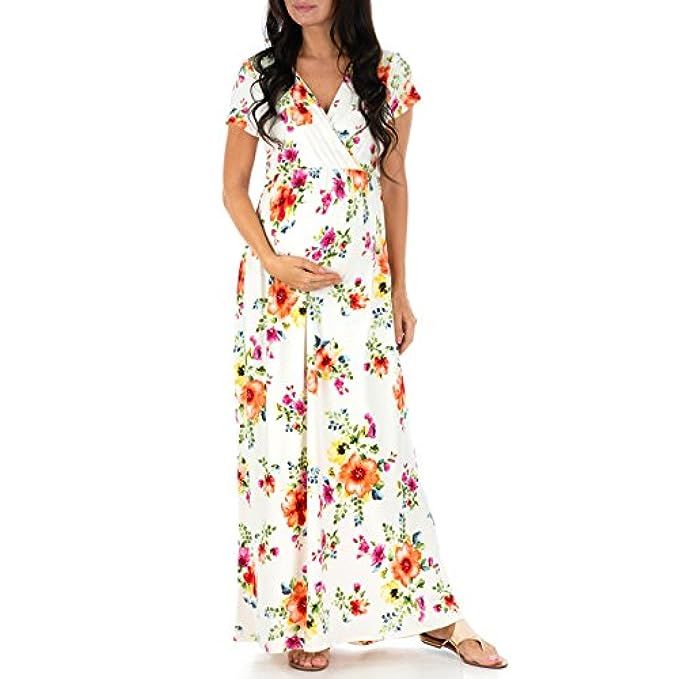 Maternity Short Sleeve Dress - Made in USA | Amazon (US)