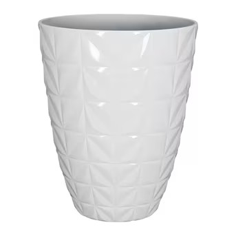 allen + roth 15.16-in W x 19.76-in H White Resin Contemporary/Modern Indoor/Outdoor Planter | Lowe's