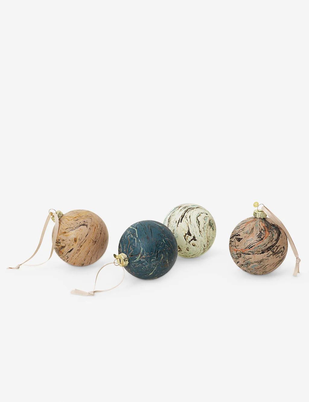 Marbled Ornaments (Set of 4) by Ferm Living | Lulu and Georgia 