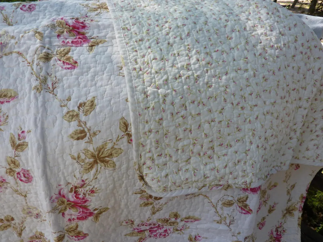 French Rose Quilted Throw: Raspberry Pink Floral (50x60)- New Reproduction- Gift - Etsy | Etsy (US)