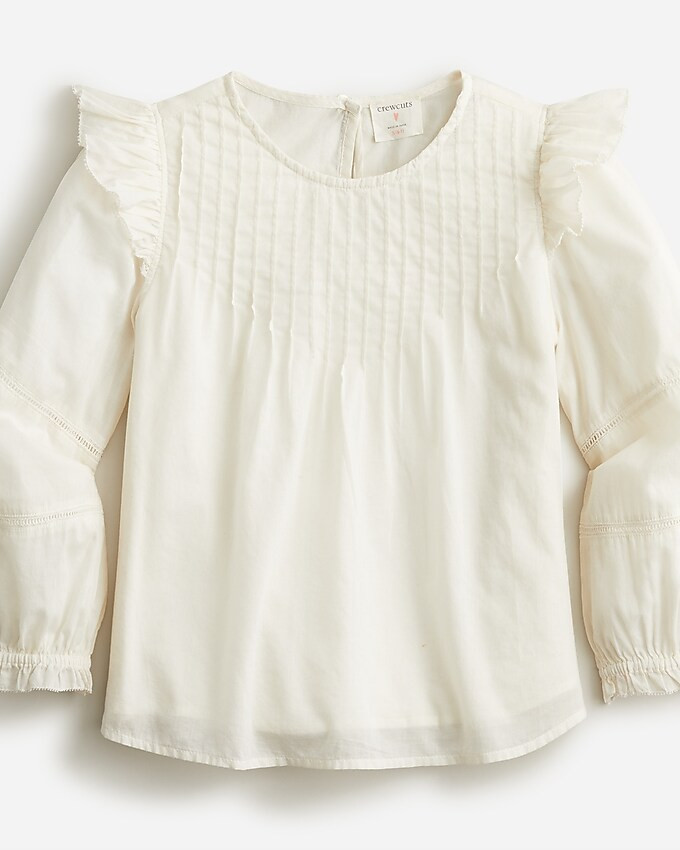 Girls' long-sleeve ruffle top with embroidery | J. Crew US