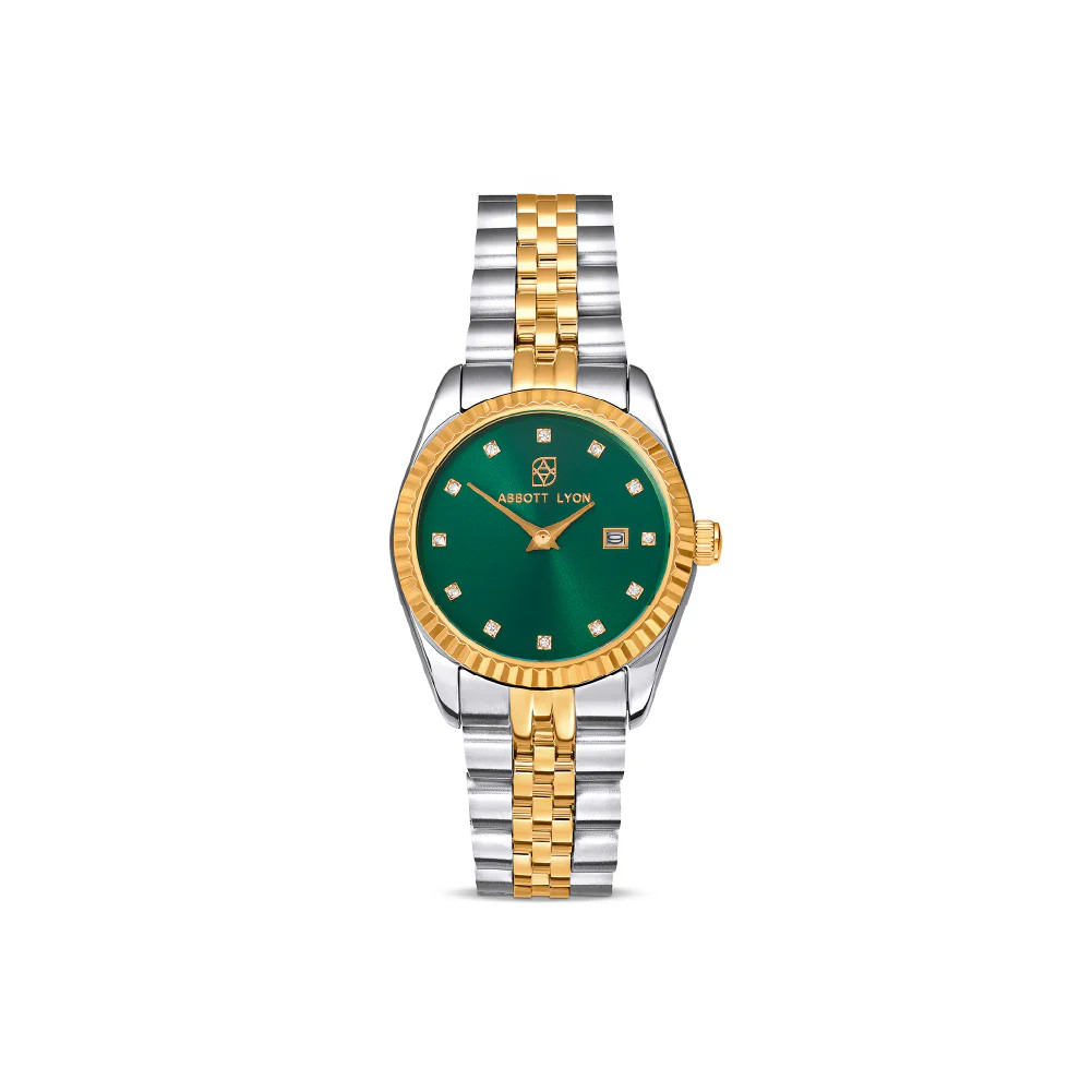 Mini Two Tone Emerald Link Belgravia 30 Watch | Abbott Lyon