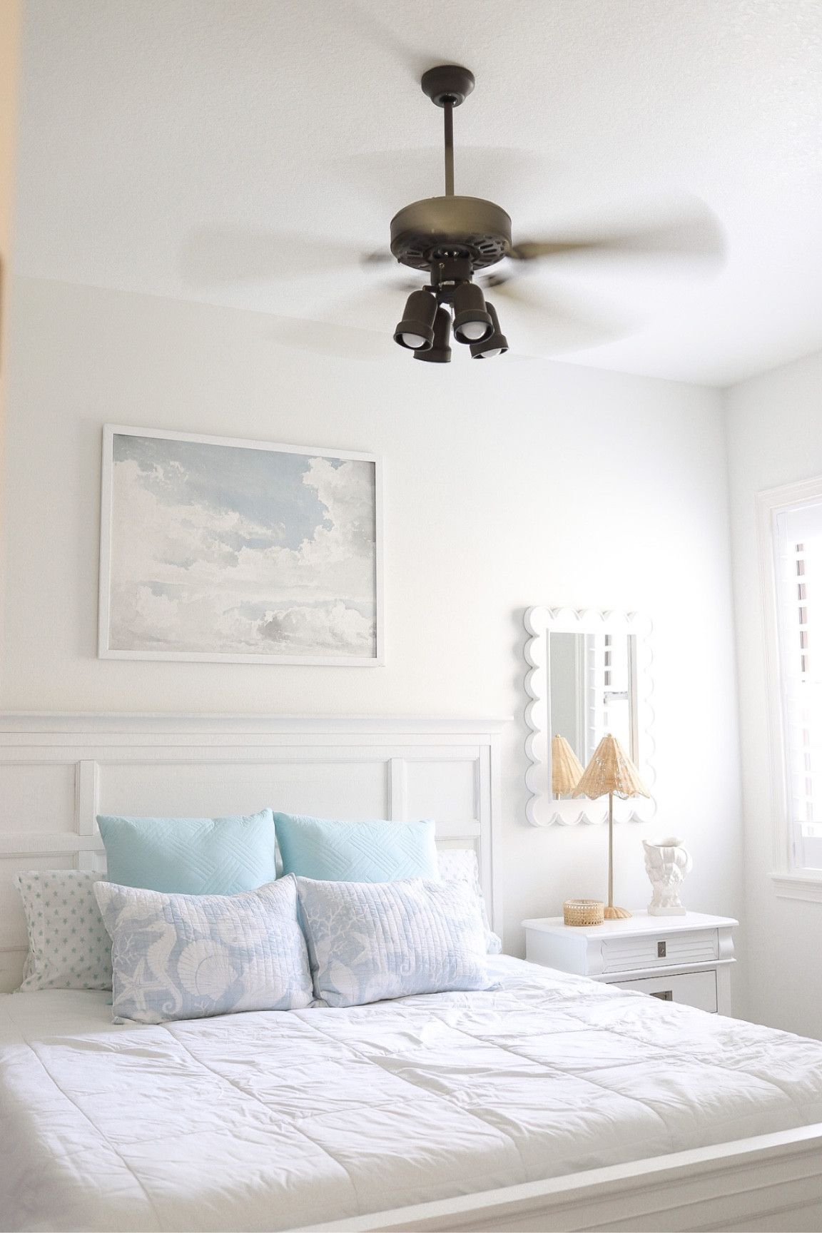 Making each space of this house feel like home, and what better way to do that by adding an oversized piece of art.
•
The subtle clouds are perfect for this guest room space, and coordinate with the coastal/grand-millennial vibe. Next should I accent the wall by wallpapering it; what do you think?
•
Shop the @urbangardenprints MDW Sale, 35% off all art with code MEMORIAL. 🇺🇸 

#LTKsalealert #LTKstyletip #LTKhome