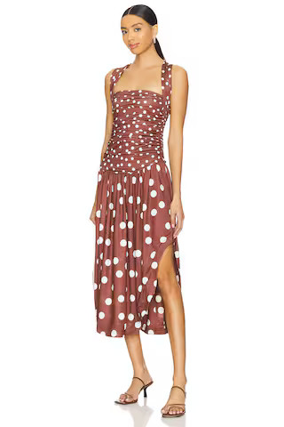 Free People Raylon Midi Dress in Chocolate Combo from Revolve.com | Revolve Clothing (Global)