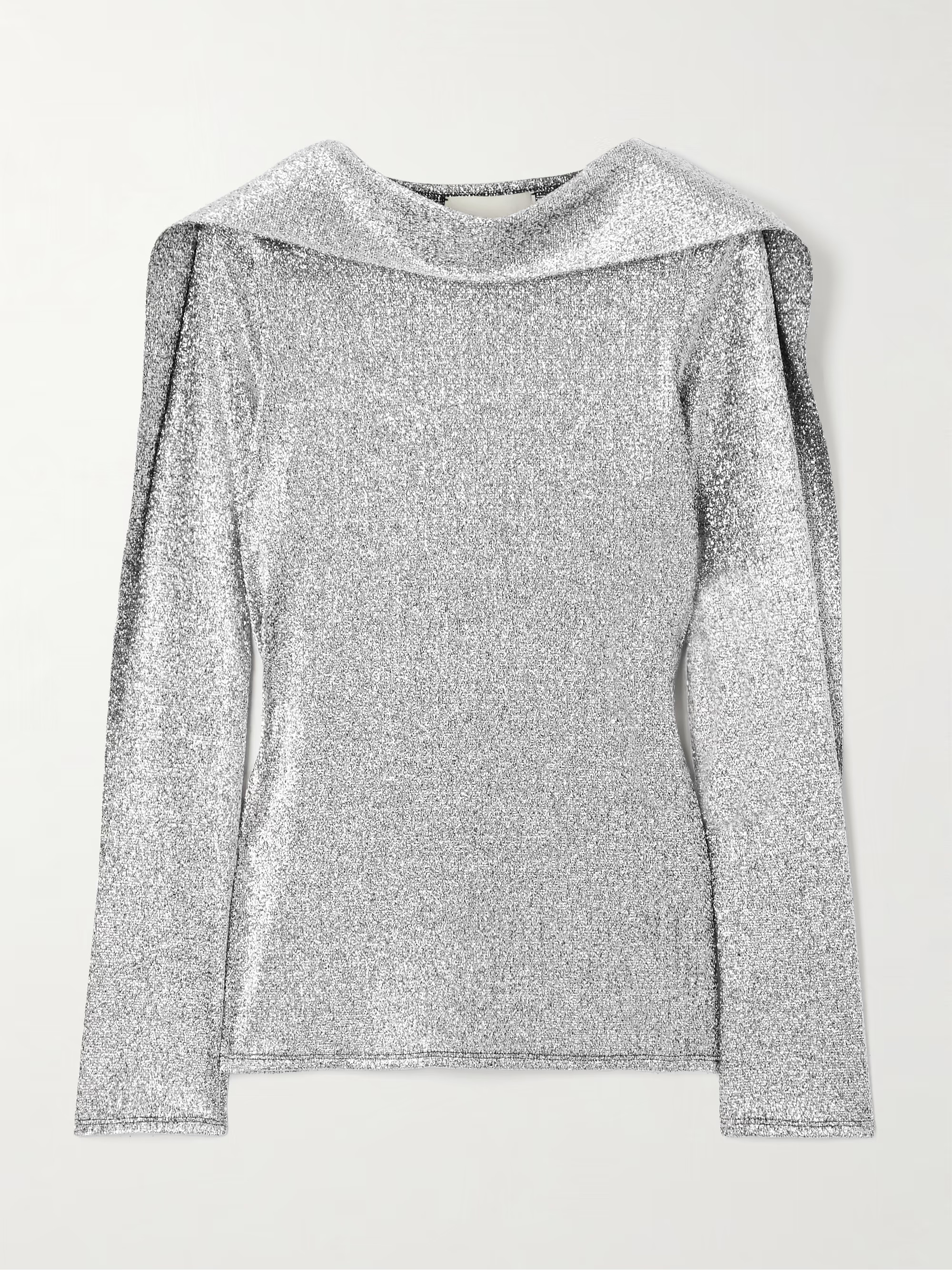 Roberta scarf-detailed metallic knitted top | NET-A-PORTER (UK & EU)