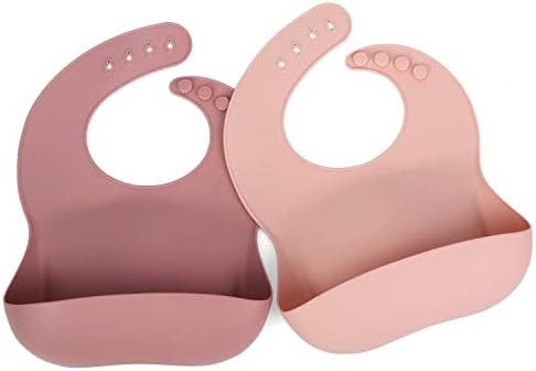 Ginbear Silicone Bibs for Babies Girl, Waterproof Adjustable Silicon Rubber Baby Feeding Bibs wit... | Amazon (US)