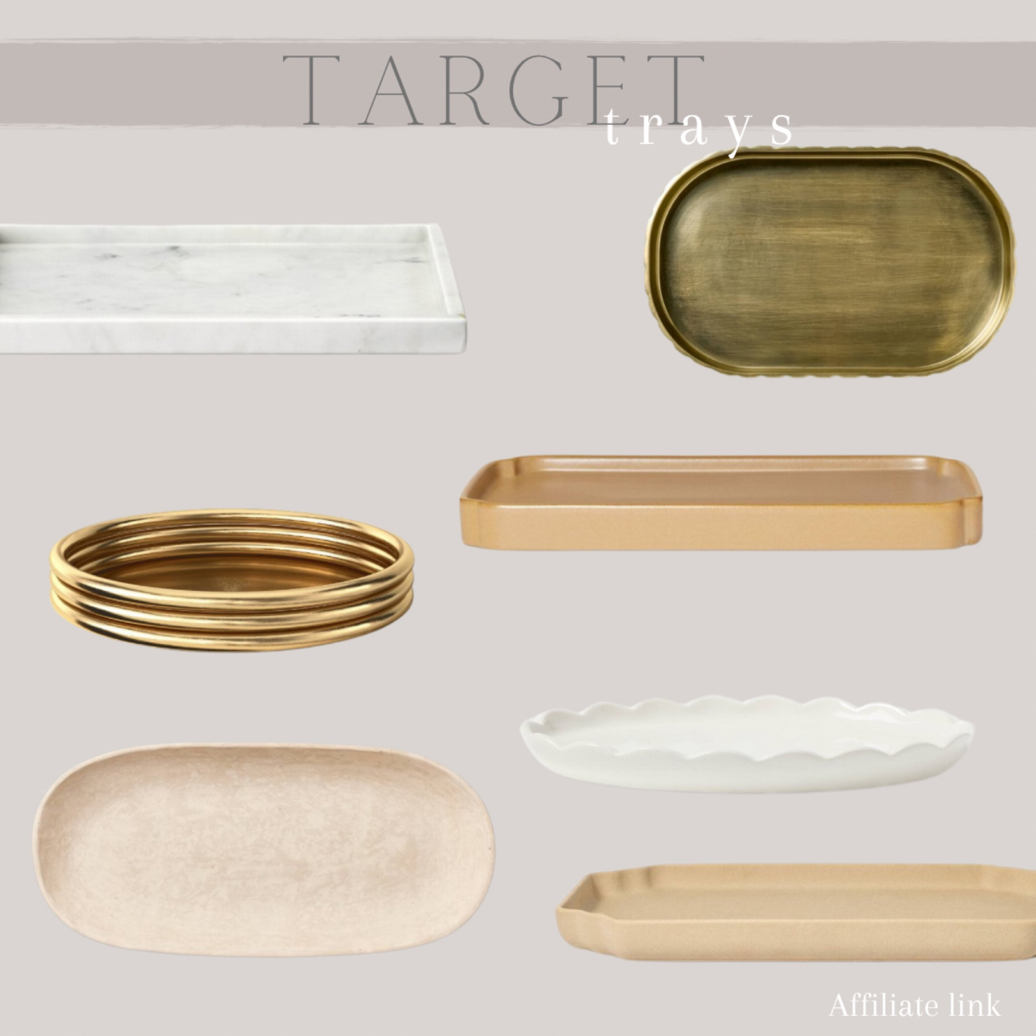 Trays, scalloped tray, gold tray, gold accent, marble tray, antique brass tray, decorative accents, home decor 


#target #targethome 

#LTKHome