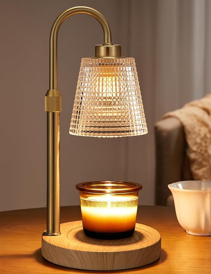 Innqoo Wood Color& Clear Candle Warmer Lamp with Timer, Dimmable Candle Warmer for Jar Candles, H... | Amazon (US)