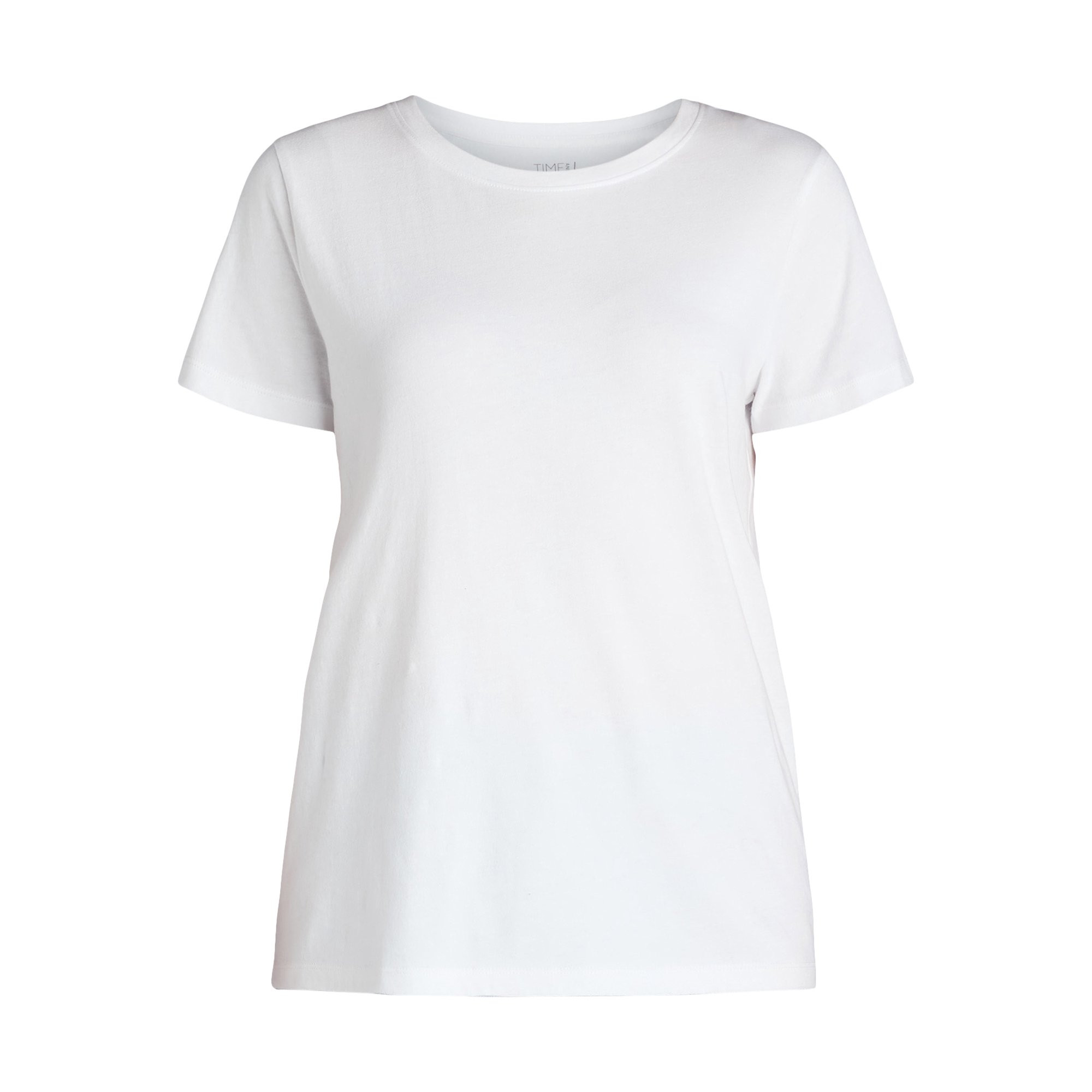 Time and Tru Women's Cotton Crewneck Tee with Short Sleeves, 3-Pack, Sizes XS-XXXL | Walmart (US)