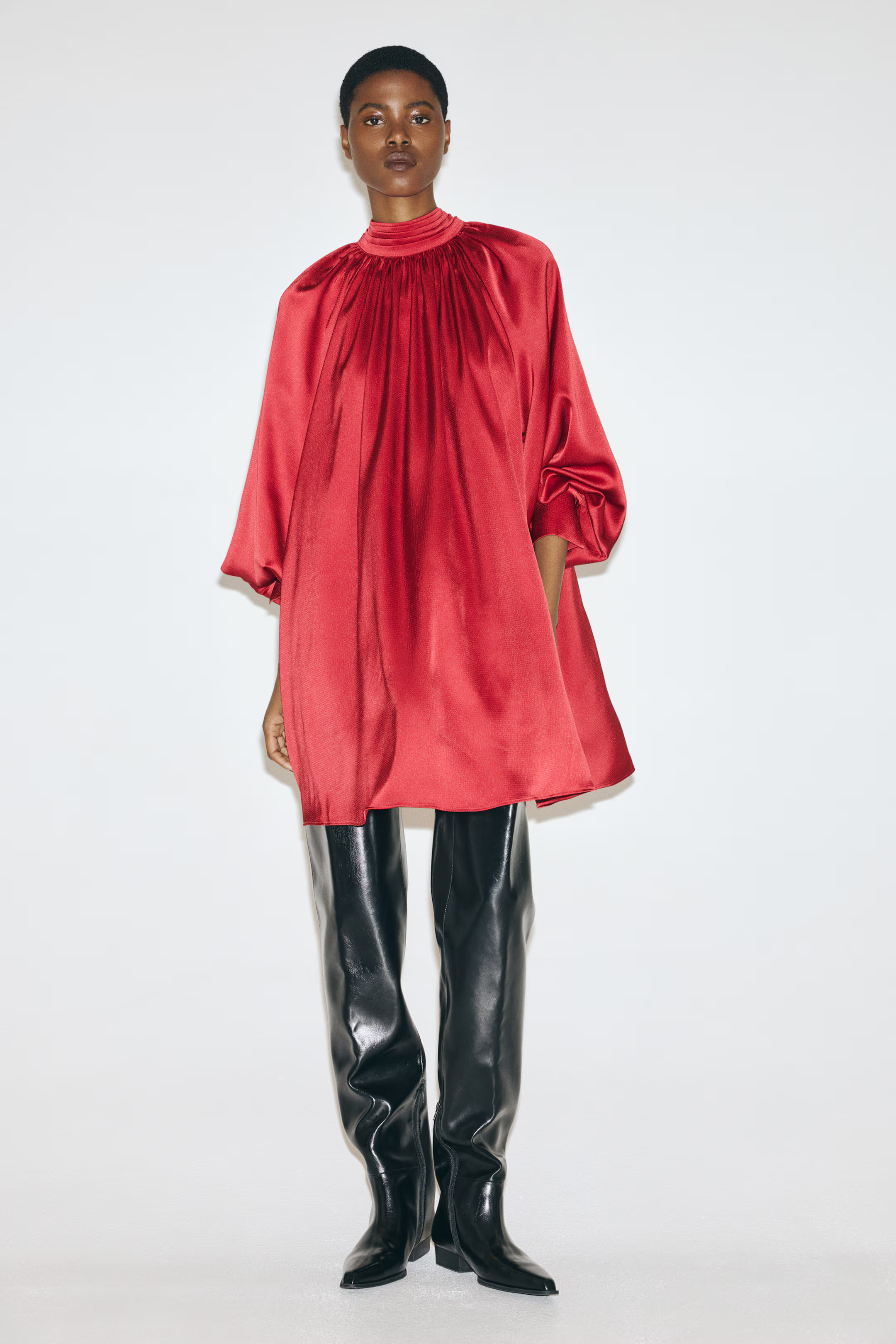 Scarf-Detail Satin Dress | H&M (US + CA)