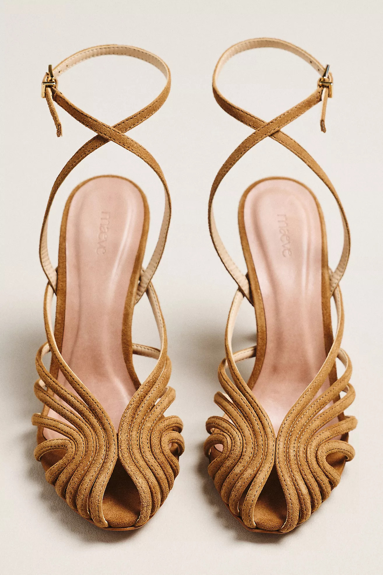 Maeve Cage Peep-Toe Ankle-Strap Heels | Anthropologie (US)