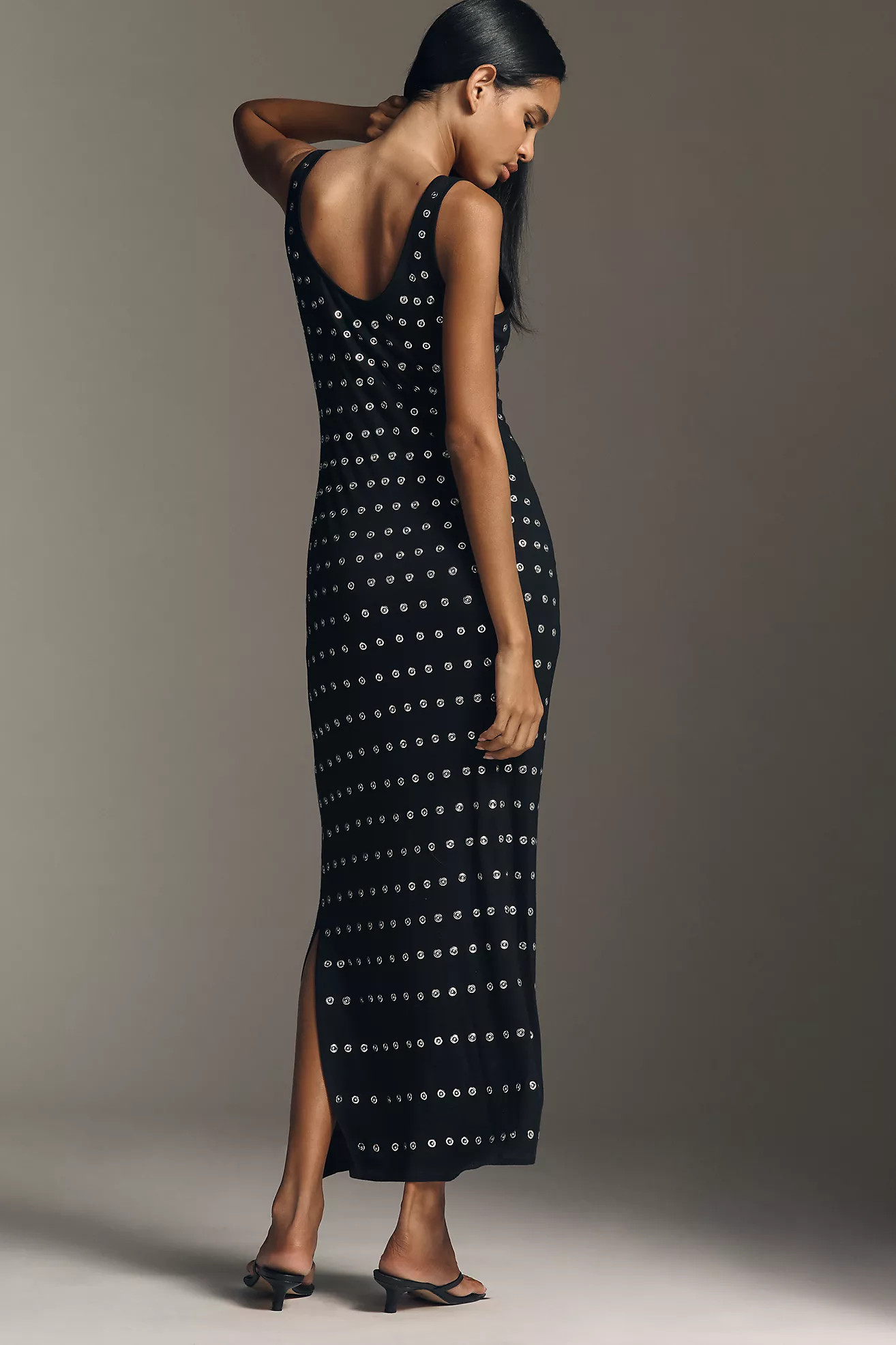 By Anthropologie Sleeveless Metallic Knit Slim Midi Dress | Anthropologie (US)