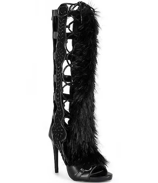 Shaine Faux Fur Tall Gladiator Sandals | Dillard's