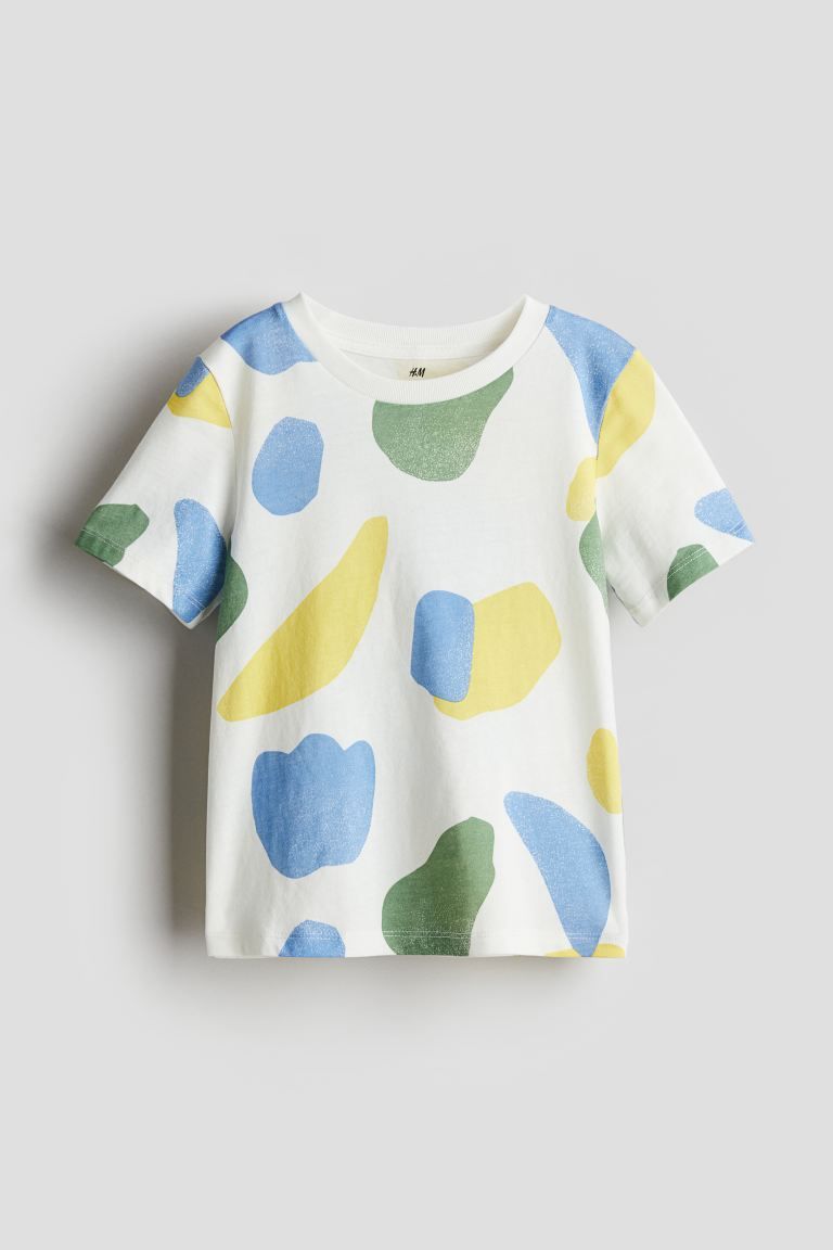 Printed T-shirt - White/patterned - Kids | H&M US | H&M (US + CA)