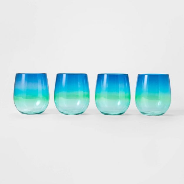 14oz 4pk Plastic Stemless Wine Glasses - Sun Squad™ | Target