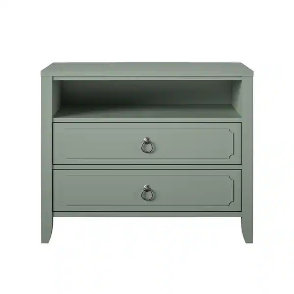 The Novogratz Her Majesty 2 Drawer Nightstand - Overstock - 32742859 | Bed Bath & Beyond