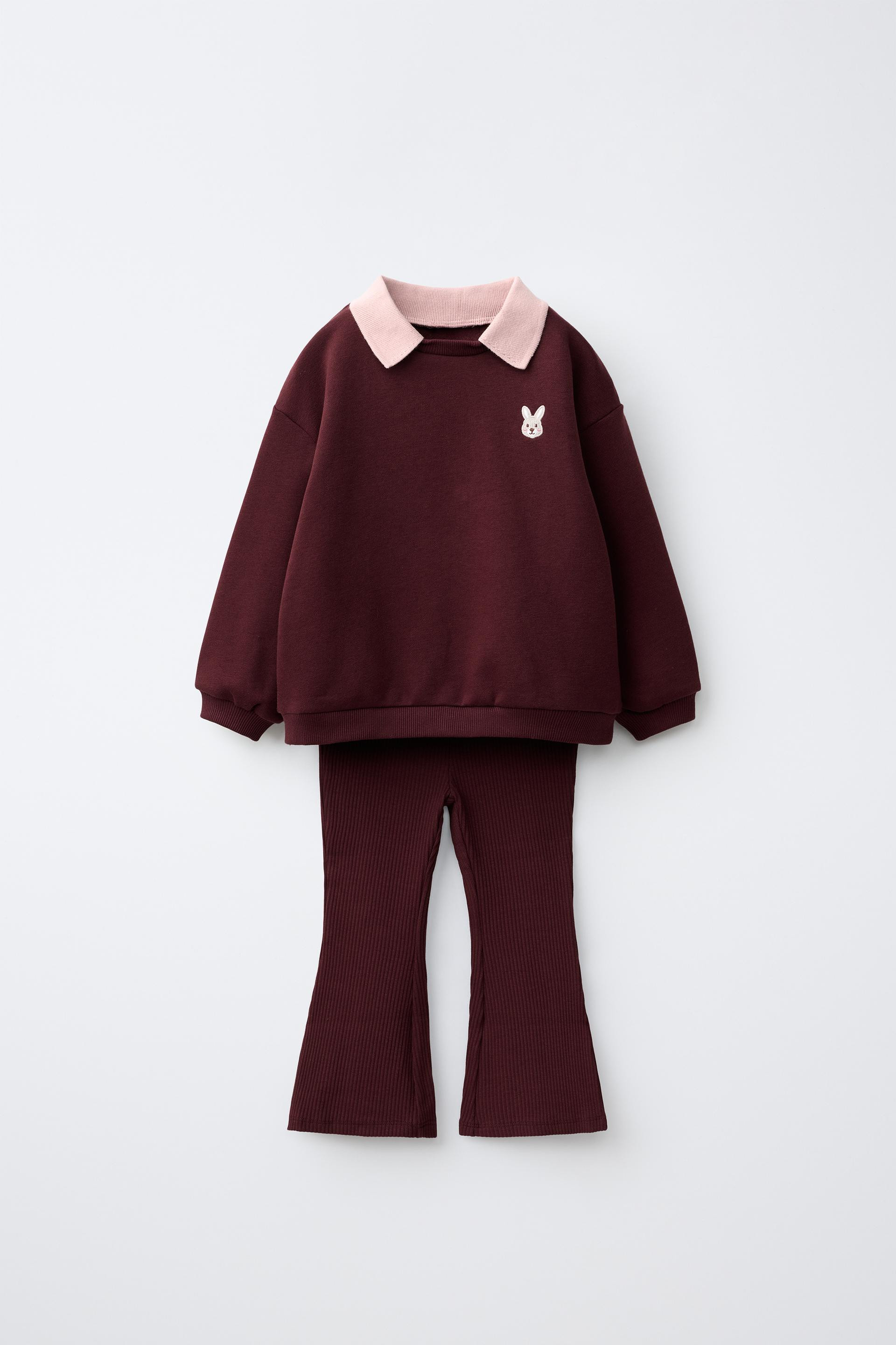 Zara - Sweatshirt And Legging Set - Butter - 2 Years (36,2 Inches) - Kids | Zara US