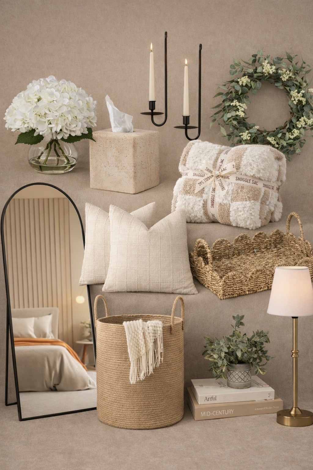 Amazon Neutral Home Decor Finds — Designer Look for Less

Follow @farmtotablecreations on Instagram for more high-end looks for less

If you love warm, neutral spaces that feel cozy, elevated, and timeless, these Amazon home finds are absolute must-haves. From the soft hydrangea arrangement and sculptural candle sconces to the plush checkered throw and textured pillows, every piece adds that layered, designer feel without the designer price. I especially love the arched mirror and woven accents — they instantly warm up any room and make styling look effortless. Perfect for living rooms, bedrooms, entryways, or coffee tables.

#amazonhome #amazonfinds #homedecor #neutraldecor #throwpillows #candlesconces #floorlamp #wovenbasket #cozyhome #livingroomdecor #bedroomdecor #amazonmusthaves

#LTKSaleAlert #LTKHome