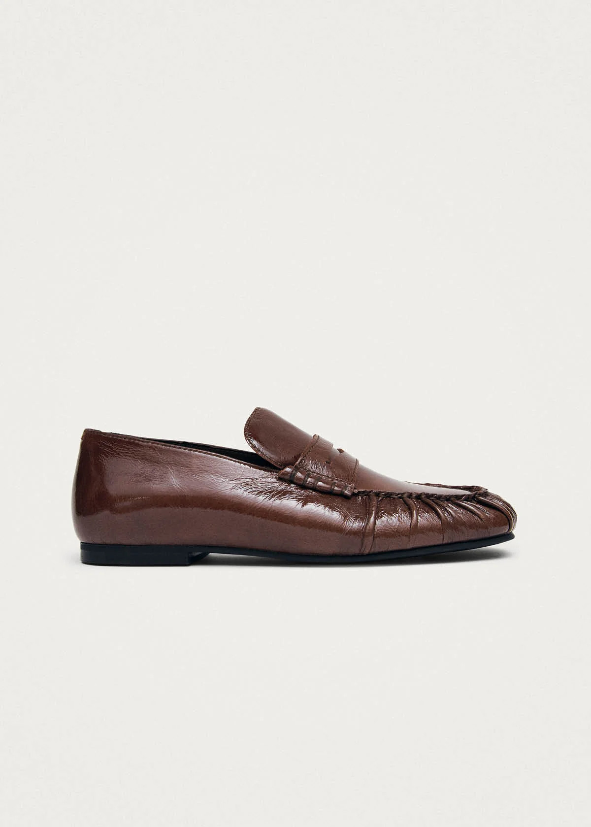Aven Patent Brown Leather Loafers | ALOHAS (Global)