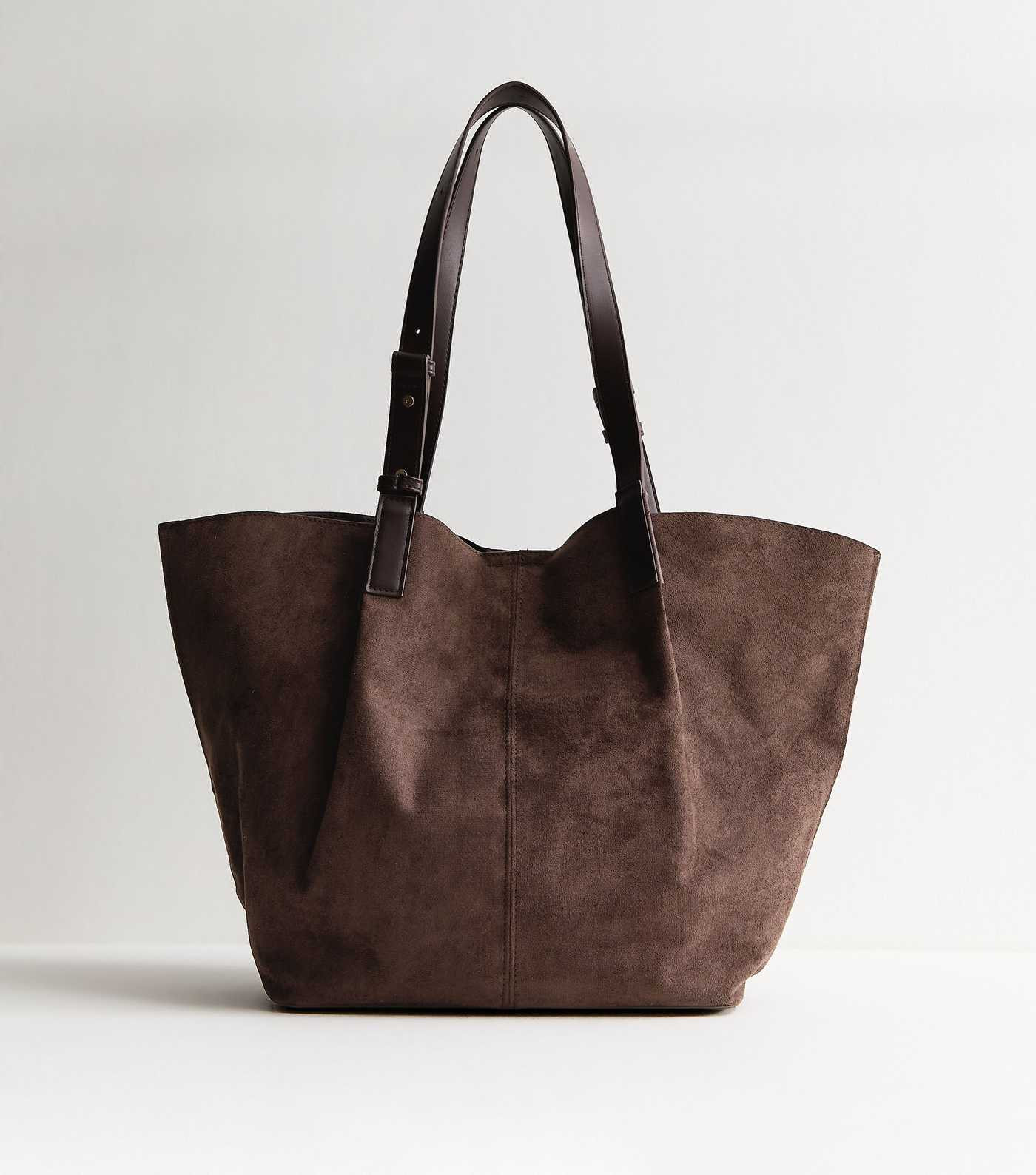 Brown Faux Suede Shopper Tote Bag | New Look | New Look (UK)