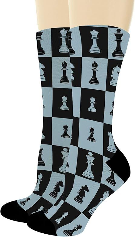 Chess Gifts Chess Board Socks Nerdy Socks Lucky Socks Board Game Socks Checkmate Novelty Crew Soc... | Amazon (US)