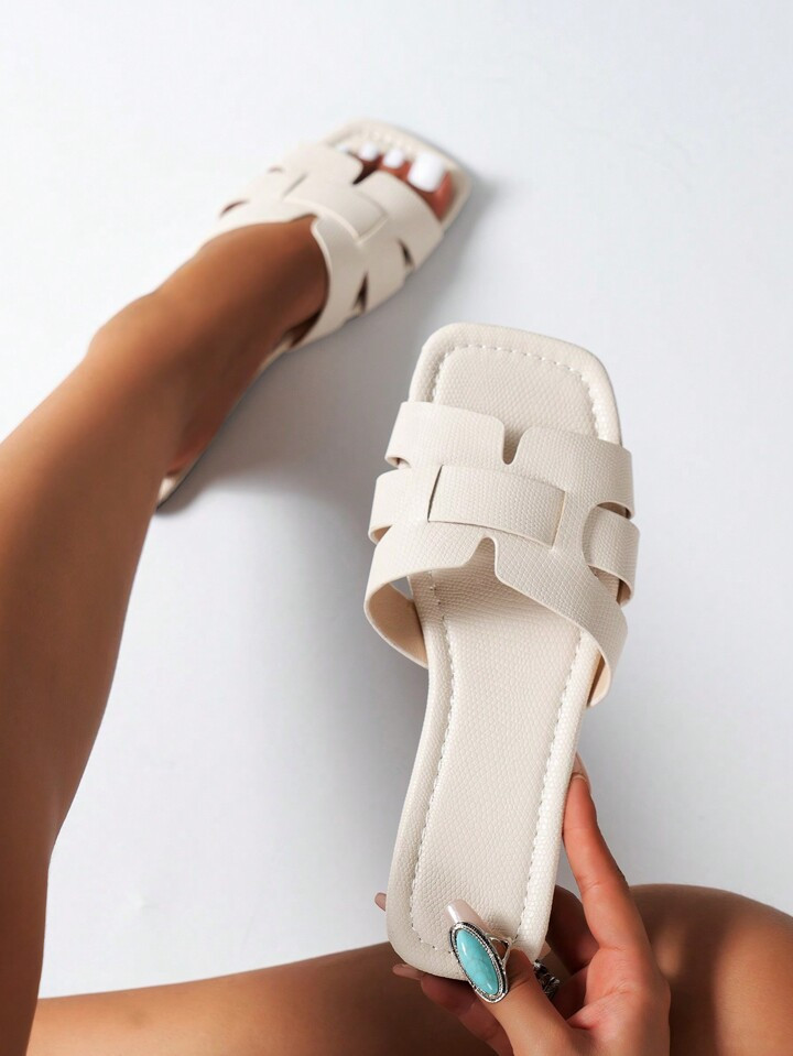 Chinelo Casual De Verão Para Mulheres, Sandálias Abertas E Tecidas, Perfeitas Para Férias Na P... | SHEIN