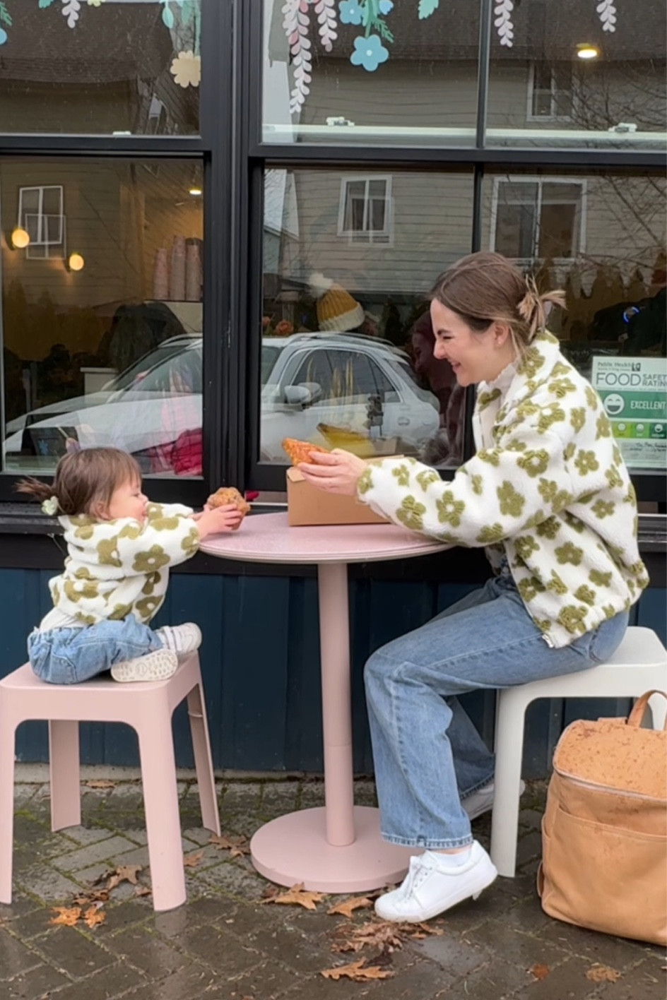 Matching mommy daughter outfits with green and white floral strap jackets! 

#LTKfindsunder50 #LTKfamily #LTKkids