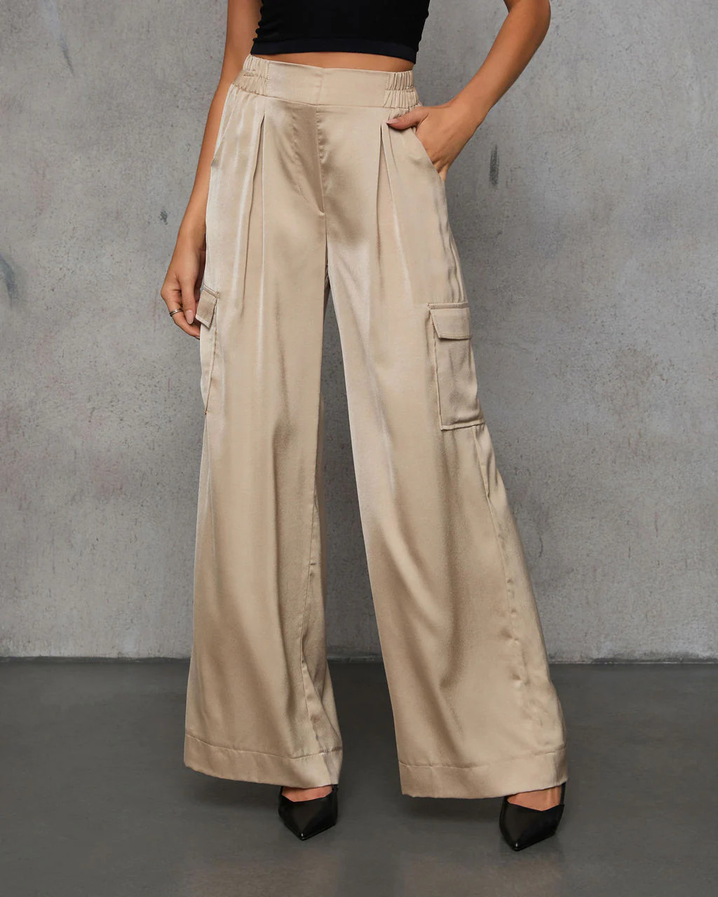 Easy Stride Satin Flare Leg Trouser | VICI