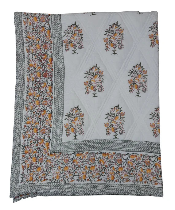 Indian Cotton Light Weight Reversible Quilt Indian Handmade | Etsy | Etsy (US)