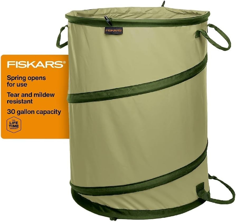 Fiskars Kangaroo Collapsible Spring Up Garden Bag for Yard Waste, Grass, Branches & Weeds, Tear &... | Amazon (US)