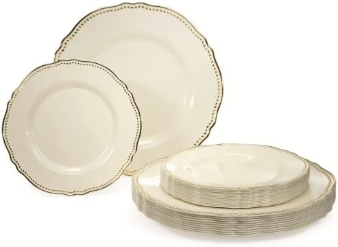 " OCCASIONS " 50 Plates Pack (25 Guests)-Heavyweight Wedding Party Disposable Plastic Plate Set -... | Amazon (US)