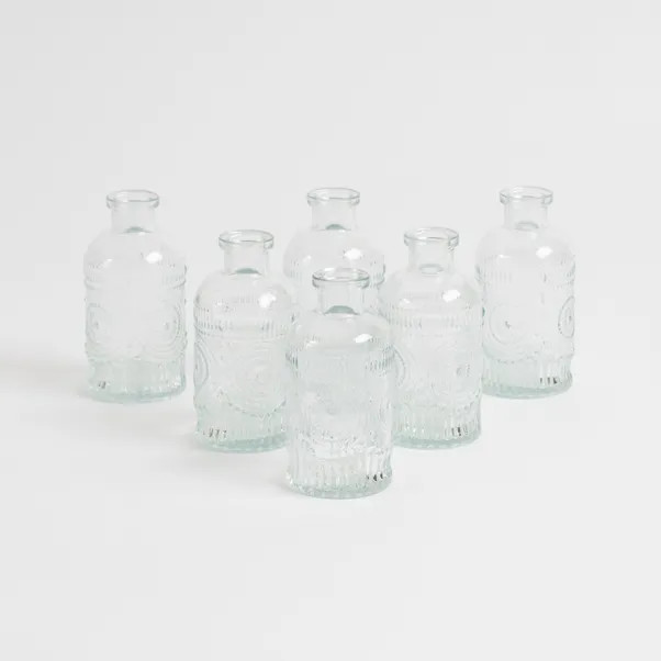 Set of 6 Embossed Bud Vases | Dunelm