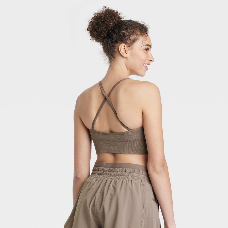 Women's Seamless Cross Back Bra - JoyLab™ Taupe S | Target