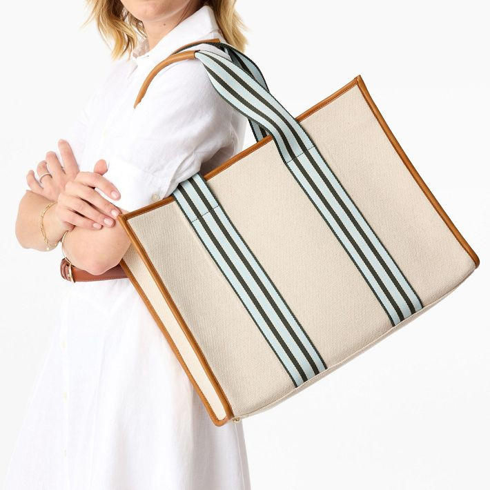 Marin Leather and Canvas Tote | Mark and Graham