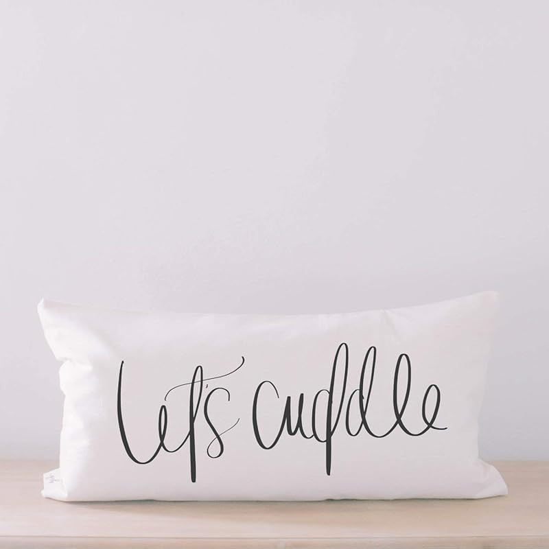 Lumbar Pillow - Let's Cuddle, Handmade in the USA, calligraphy, home decor, wedding gift, engagem... | Amazon (US)