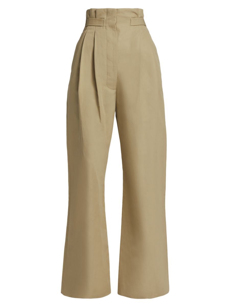 Pleated Cotton & Linen Wide-Leg Pants | Saks Fifth Avenue