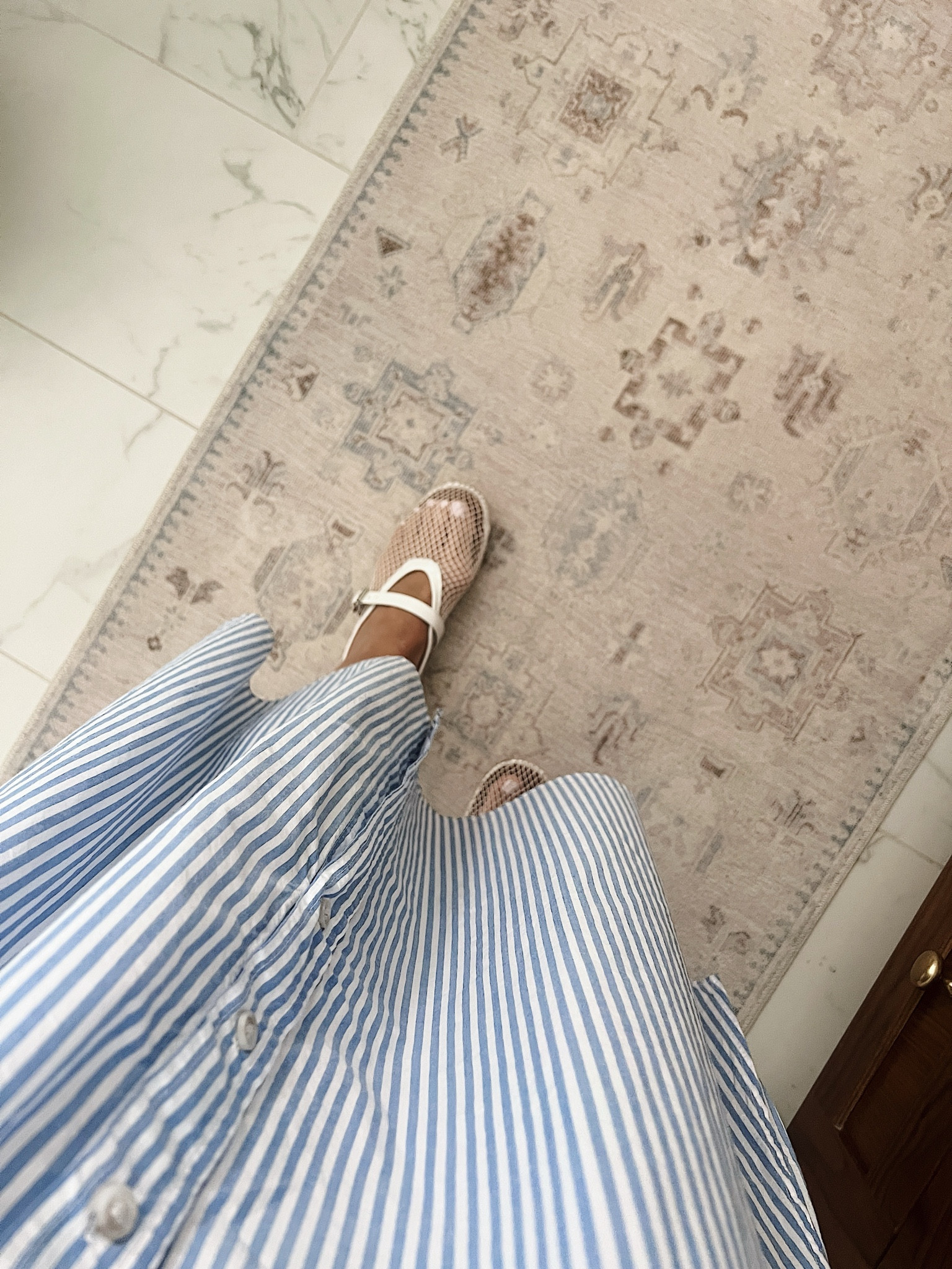 These mesh flats were definitely worth the $50 investment. They go with everything! 

Side note - this bath mat/rug is washable and I love it. Bought a smaller one for the shower. 💯

#LTKShoeCrush